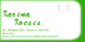 karina kocsis business card